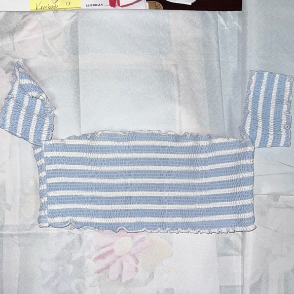 L.A. Hearts Blue Striped Bikini Top Size.Small - Picture 1 of 4
